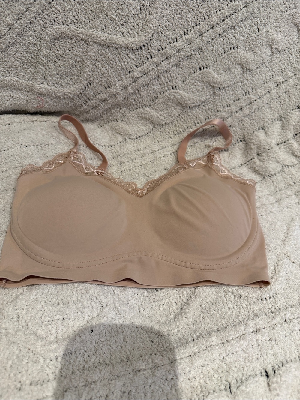True & Co True Body with Lace Trim Lift Bralette Beige